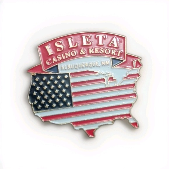 Vintage Other - Vtg Isleta Casino & Resort Albuquerque New Mexico Enamel Lapel Hat Pin Pinback
